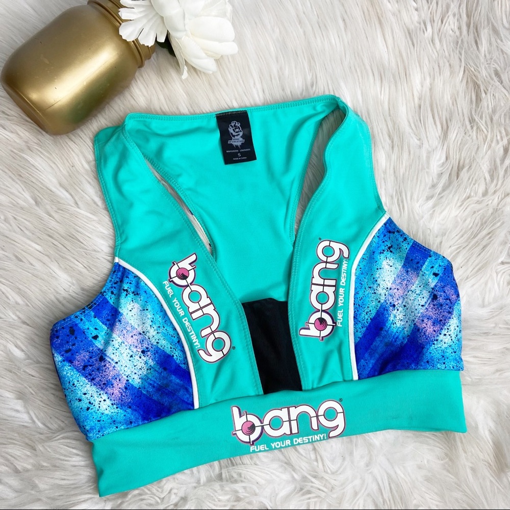 Bang Teal Racerback Sports Bra - Picture 1 of 4